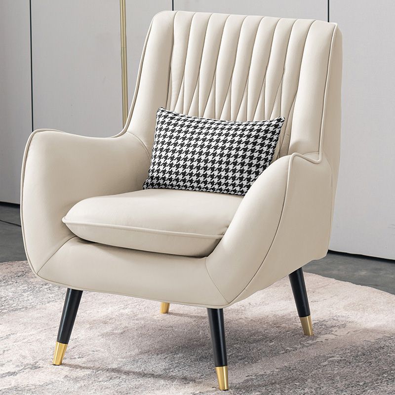 Modern Faux Leather 31.5"Wide Armchair with Basic Four Legs for Bedroom