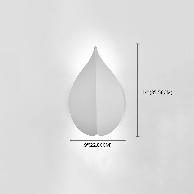 Modern Minimalist Style Leaf-shaped Flush Mount Wall Sconce Metal Wall Mount Light Fixture for Bedroom