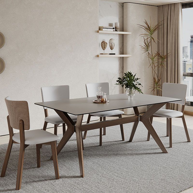 Rectangle Modern Dining Table Sintered Stone Dinner Table for Dining Room
