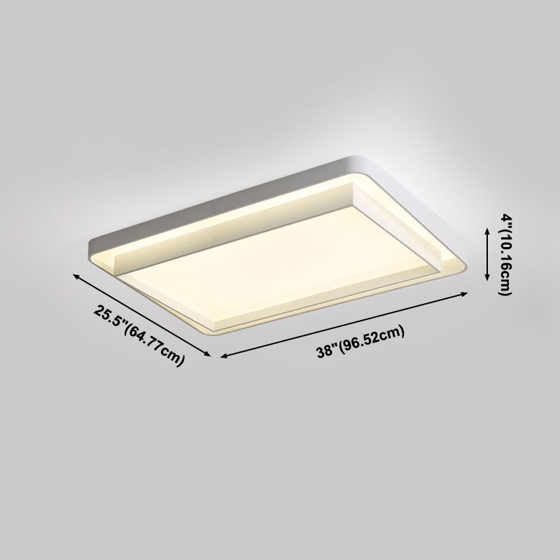 Lámpara de techo LED contemporánea, lámpara empotrada blanca con pantalla acrílica