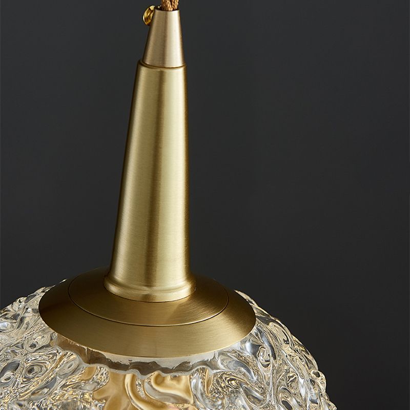 Kugelförmige Nachtpendel -Lampe Kristall 1 Kopf Minimalistisch hängende Licht in Gold
