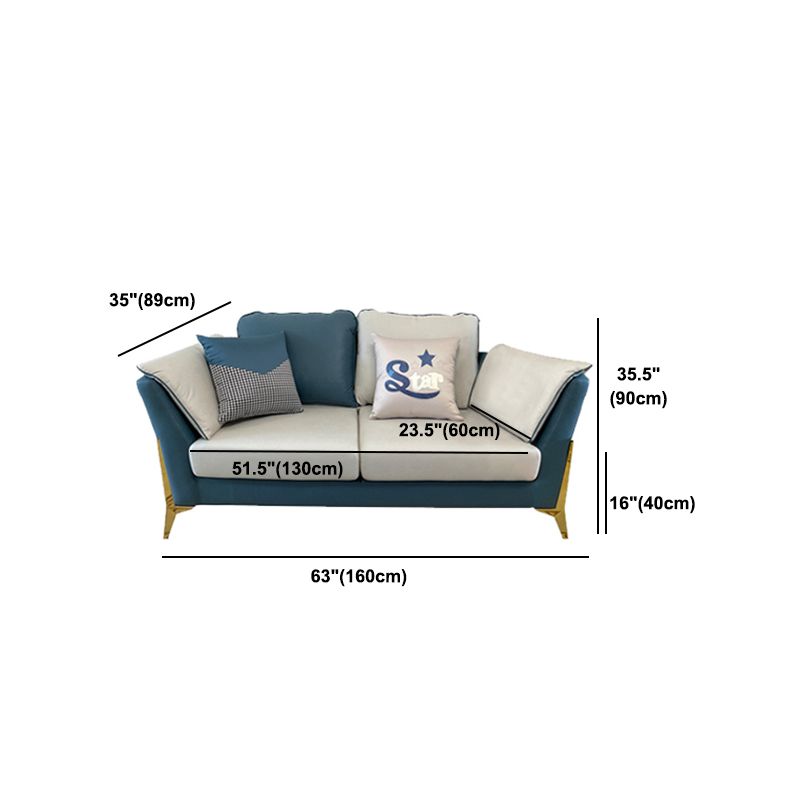Faux Leather Modern Standard Flared Arm Stain Resistant Settee Couch
