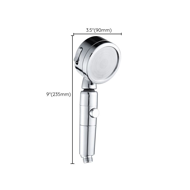 Contemporary Handheld Shower Head Round 3 Setting Spray Head in Silver