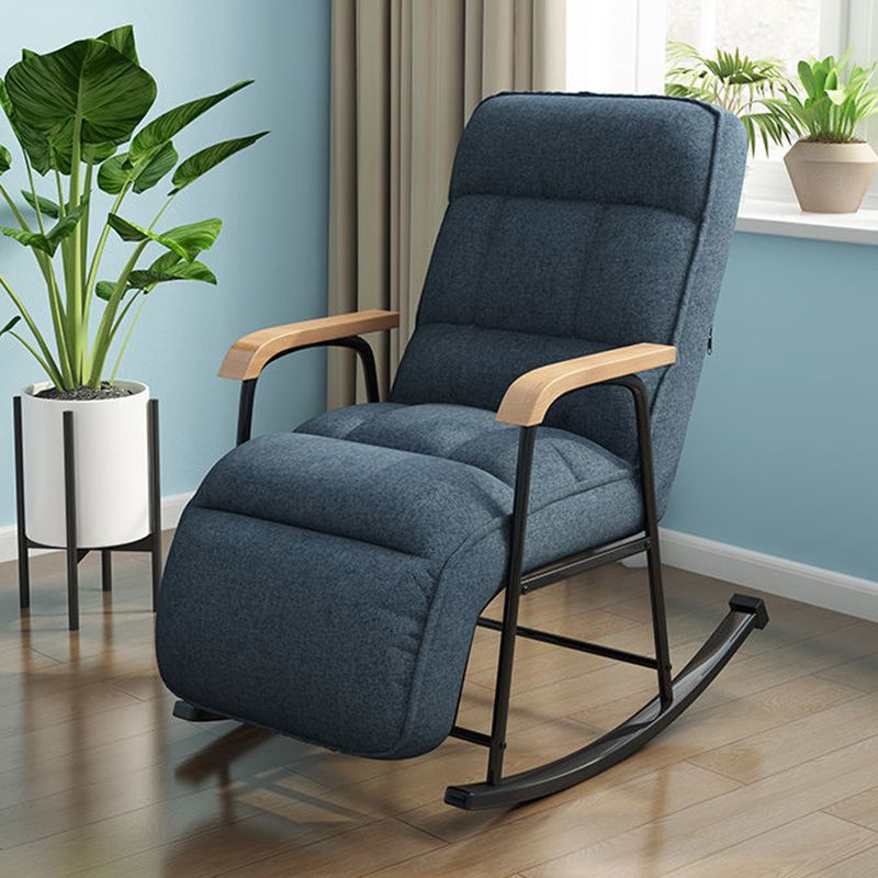 Modern Style Rocking Chair Metal Frame Spindle Rocker Chair with Cushion