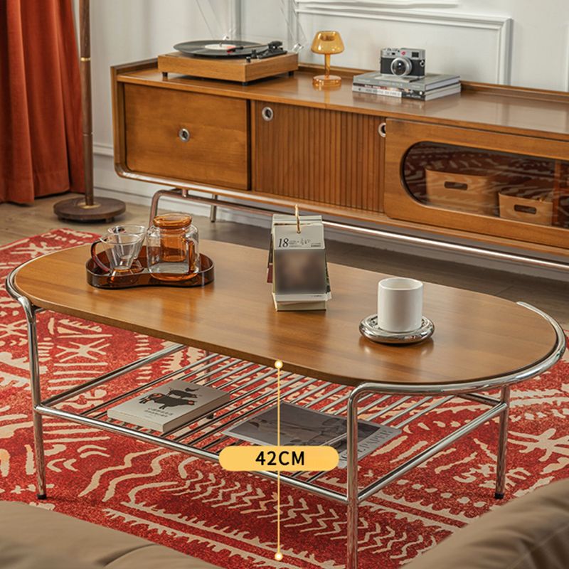 Modern Frame Coffee Table Black Wood Coffee Cocktail Table with Shelf