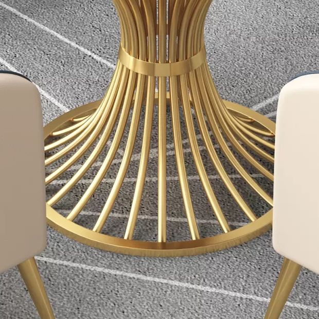 Glam Round Sintered Stone Dining Table Set 1/2/5 Pieces Dining Set for Home Use