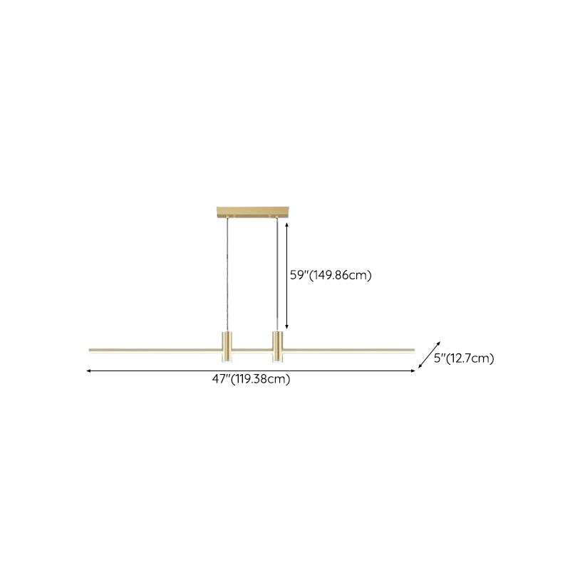 3 Lights Metal Linear Modern Hanging Island Lights for Dining Room