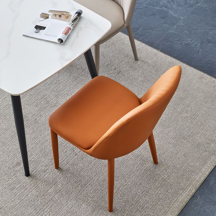 Dining Room Armless Dining Chair Home Parsons Faux Leather Dining Chair