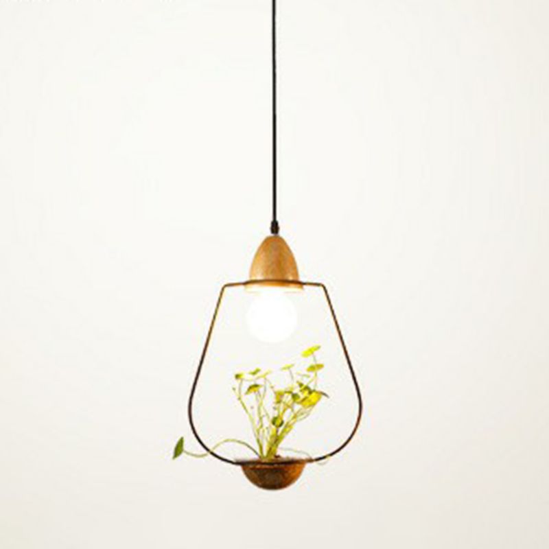 1 Pot à tête Pot de plante suspendue Pendentif Industriel Style Metal Pendule Light pour salle à manger