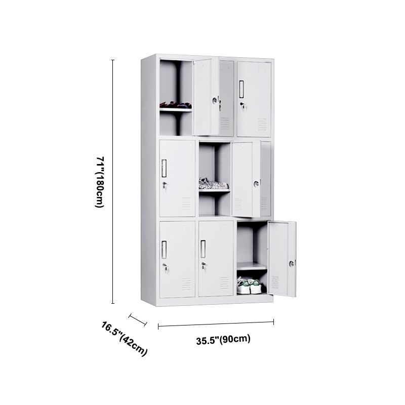 Contemporary Style Wardrobe Armoire Metal Non-Hanging Armoire with Locks
