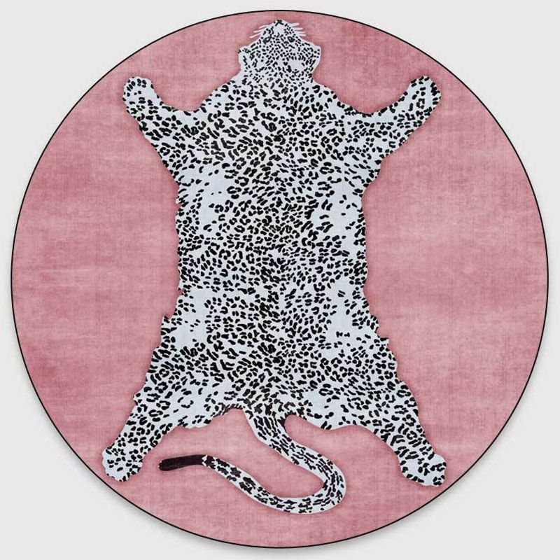 Kleurrijk stijlvol ronde vloerkleed moderne tijger bedrukt tapijt niet-slip achterste tapijt voor woningdecoratie