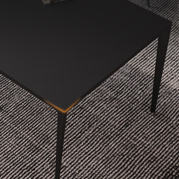 Black Stone Dining Table Contemporary Dining Table with 4 Legs
