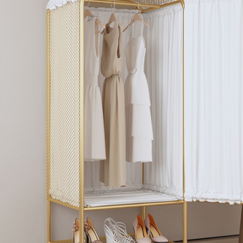 Modern Style Wardrobe Cabinet Metal Clothes Rail Wardrobe Armoire for Home