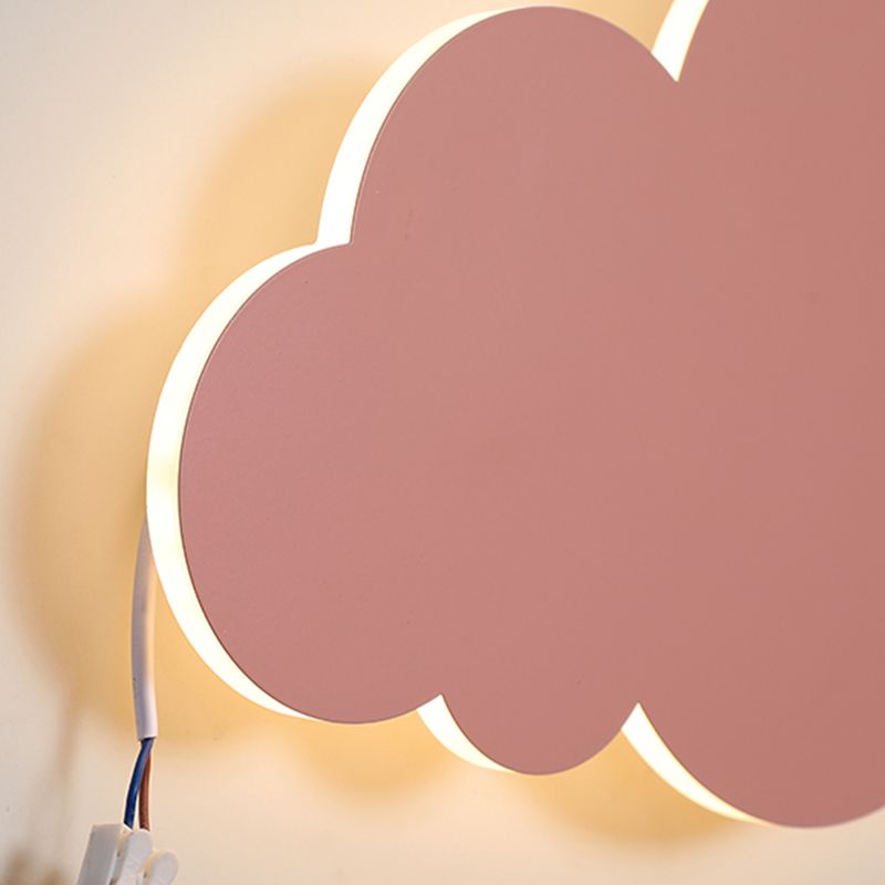 Accogliente a parete in metallo a forma di nuvola in stile per bambini a 1 luci a parete lampada montata