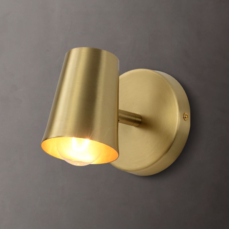 Modern Mirror Front Light Gold Vanity Light with Metal Shade for Bathroom