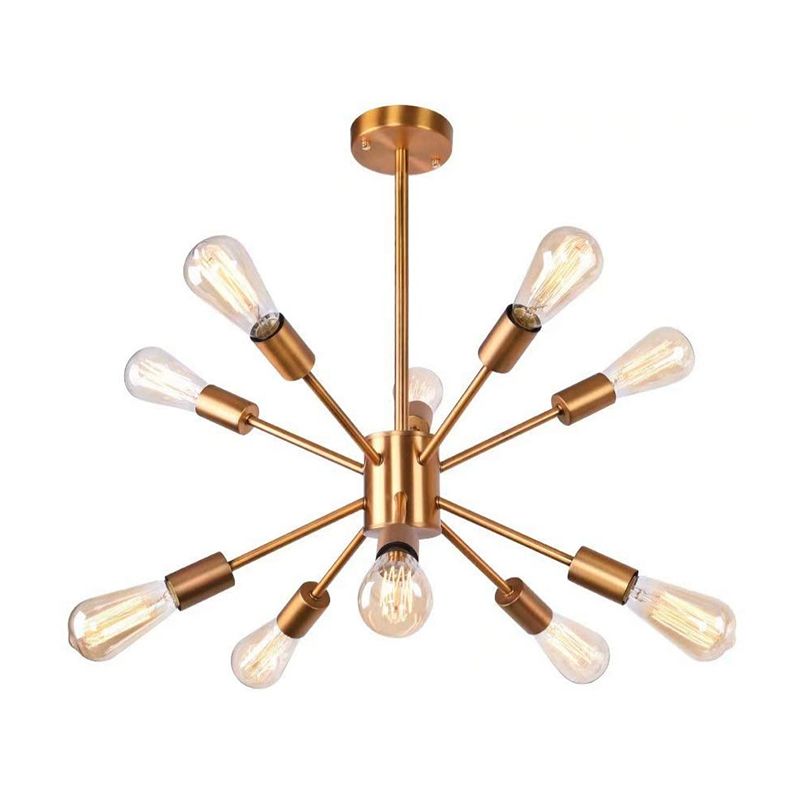 Modern Gold Sputnik Chandelier 10-Light Sphere Satellite Style Ceiling Lights