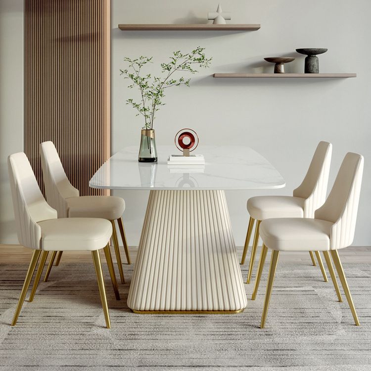 Nordic Sintered Stone Top Dining Set Rectangle 1/5/6/7 Pieces Dining Table with Chairs