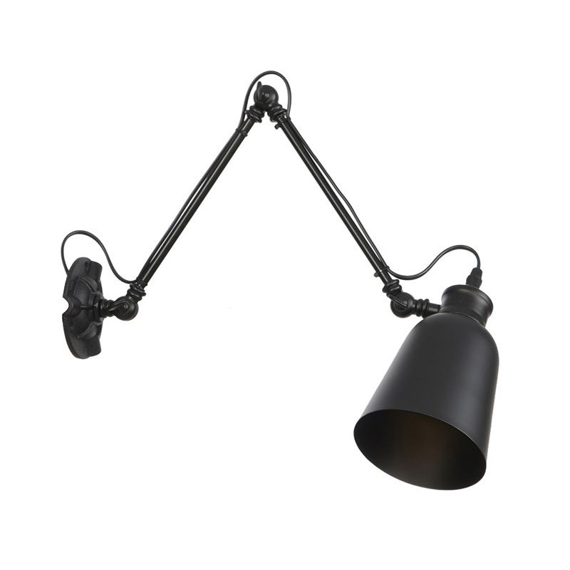 Adjustable Industrial Bell Wall Lights Metal 1-Light Wall Light Fixture