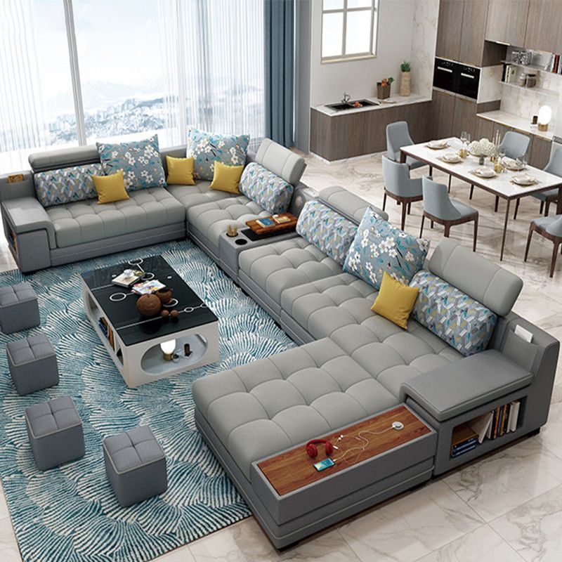 6-Seater Modular Sectional for Living Room 98.43" Wide 161.41" Long