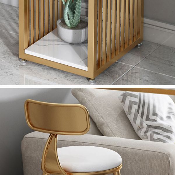 Glam 1/3 Pieces Bar Table Set Rectangle Marble Counter Table for Kitchen