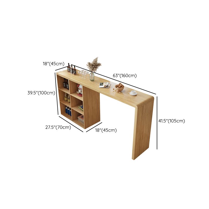 Modern Double Pedestal Bar Table Set 1/2/3 Pcs Solid Wood Bar Table and Backless Stools