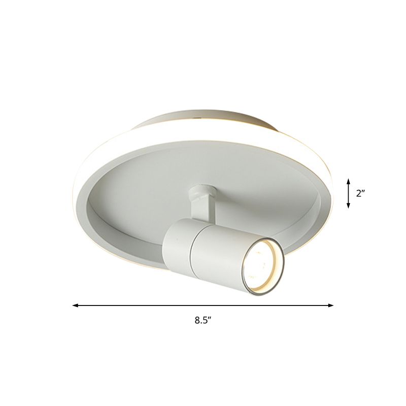Plafonnier encastré carré/rond en acrylique, luminaire de plafond contemporain à LED noir/blanc, lumière chaude/blanche