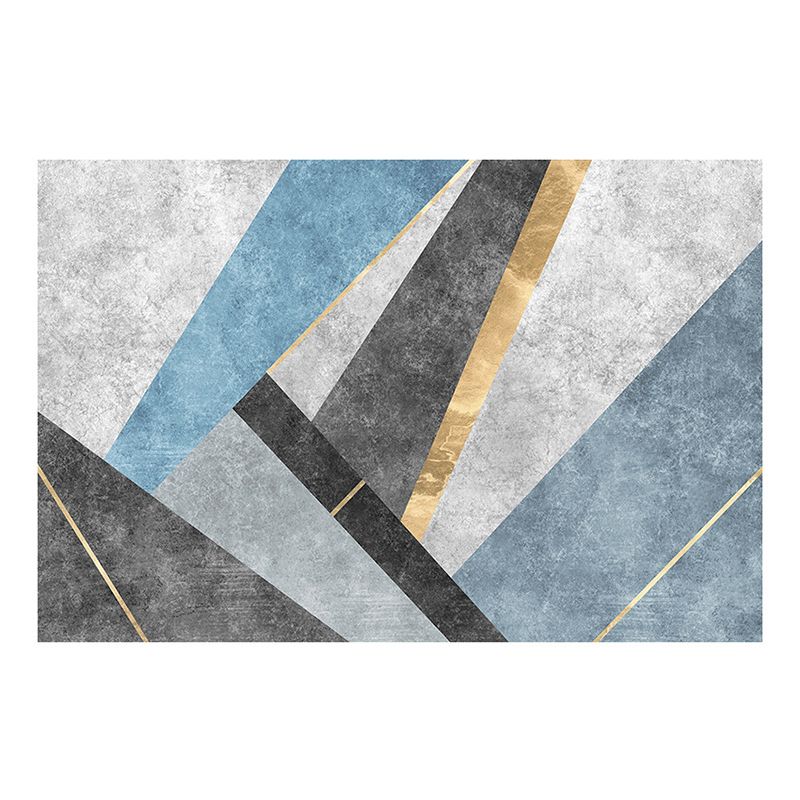 Gray Modern Rug Polyester Geometry Rug Stain Resistant Rug for Drawing Room