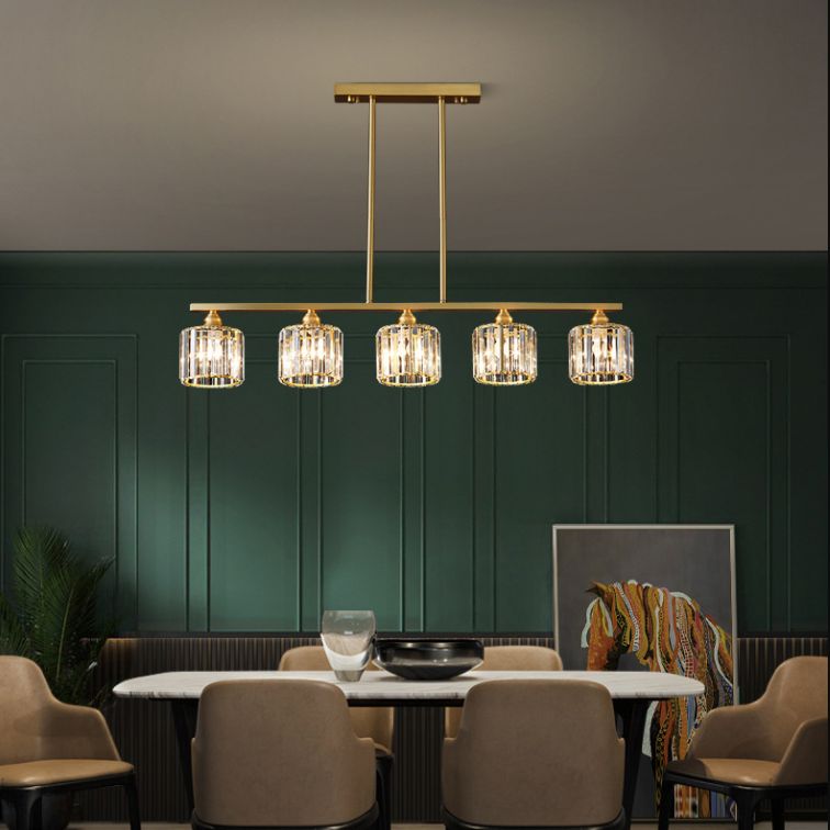 Cilindro illuminazione dell'isola Crystal Contemporary Simplicity Fissature di illuminazione a sospensione per il ristorante