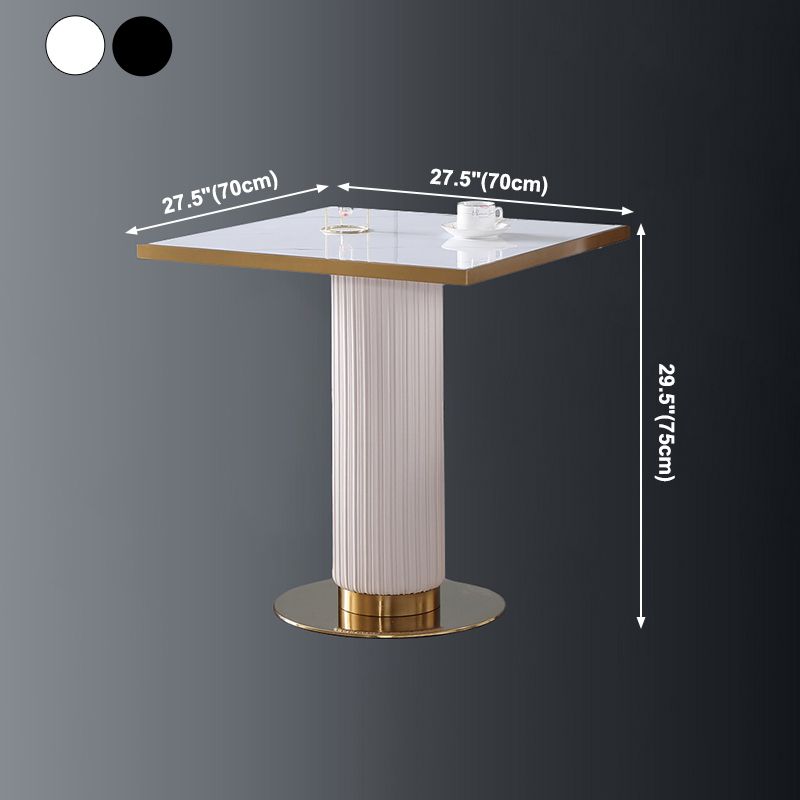 Metal Traditional Luxury Dining Table Sintered Stone Dining Table with Pedestal