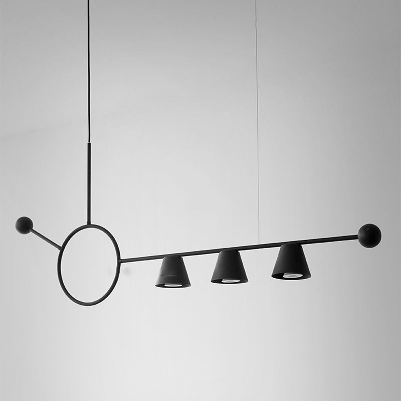 3 luces de la isla de cono de luz accesorios de iluminación de isla de metal contemporáneo