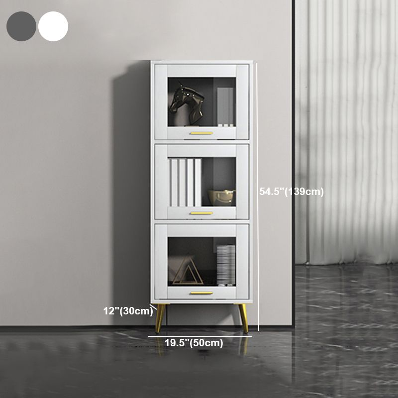 Modern Style Bookshelf Closed Back Shelf Bookcase with Doors for Office Home