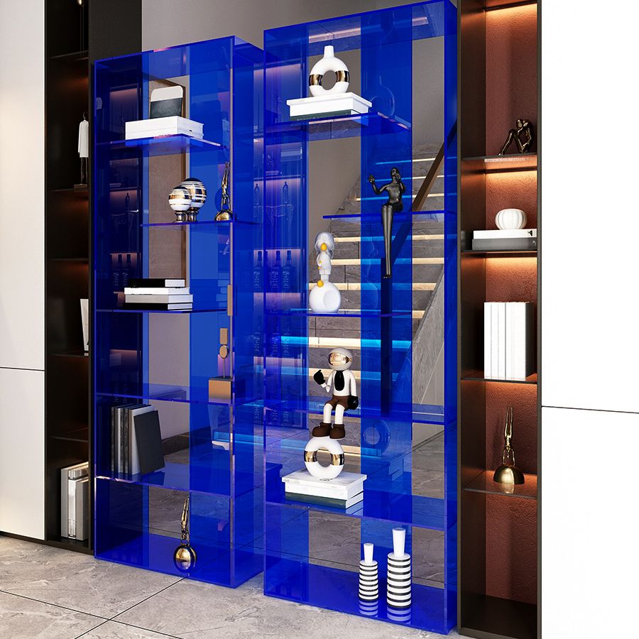 Contemporary Open Back Standard Bookshelf Acrylic Bookcase for Study Room