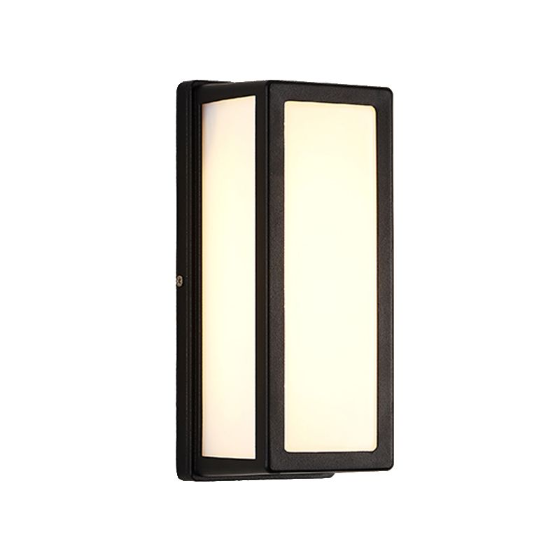 Modern Metal LED Wall Sconce Rectangle Shape Wall Light with Acrylic Shade for Courtyard