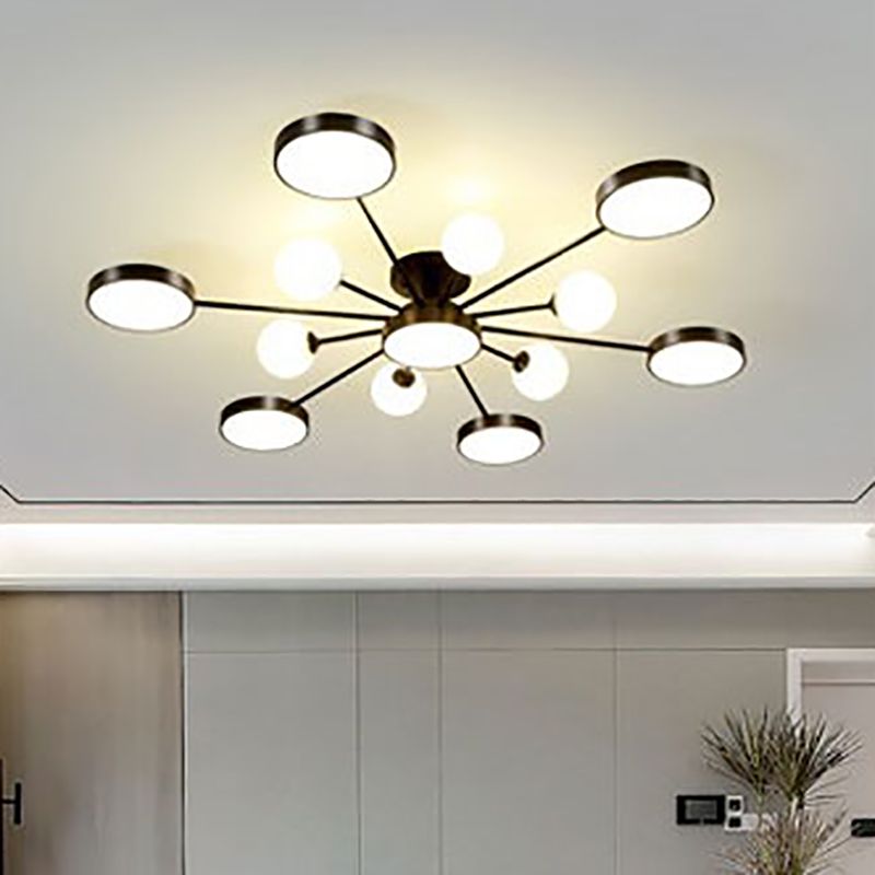 Modern Round Ceiling Light Colorful Multi Light Flush Mount Light for Bedroom