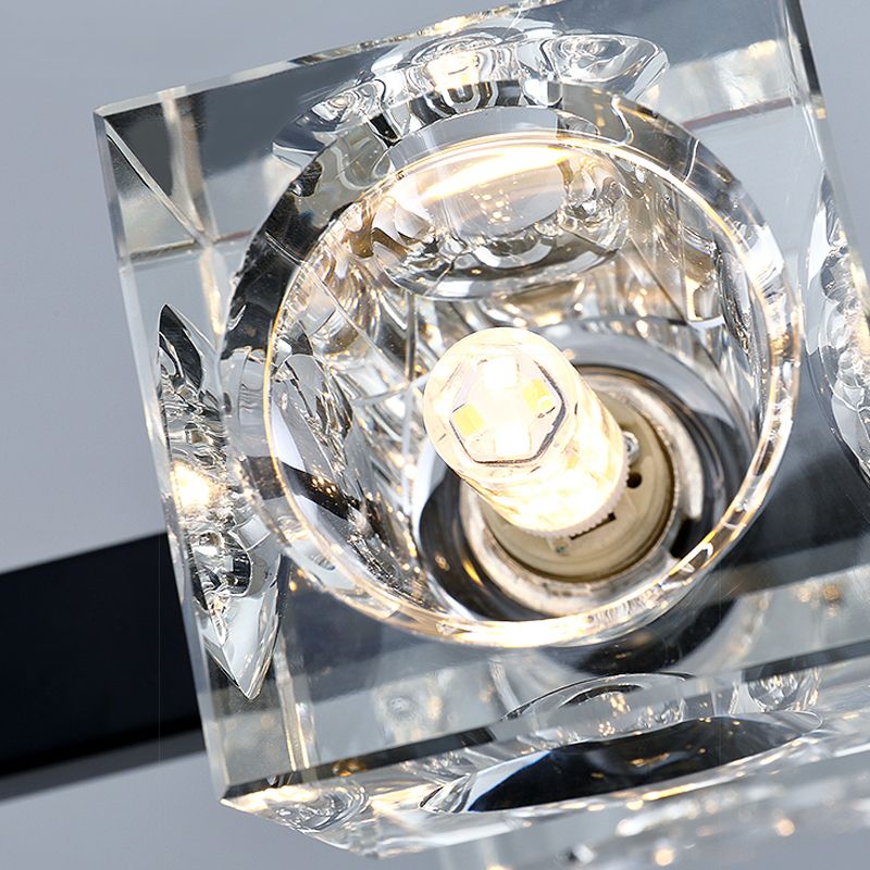 Würfelförmige Inselbeleuchtung zeitgenössische Kristallkronleuchterlicht