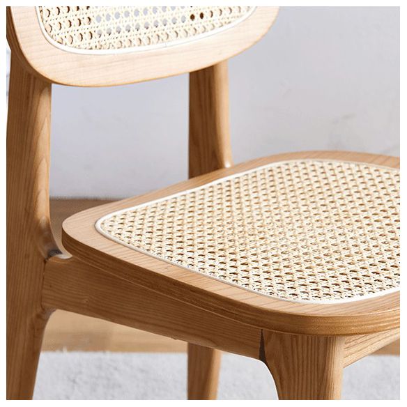 Silla de comedor de madera contemporánea con respaldo abierto, silla lateral para uso doméstico
