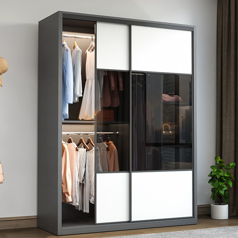 Sliding Wardrobe Closet Engineered Wood Wardrobe Armoire for Bedroom