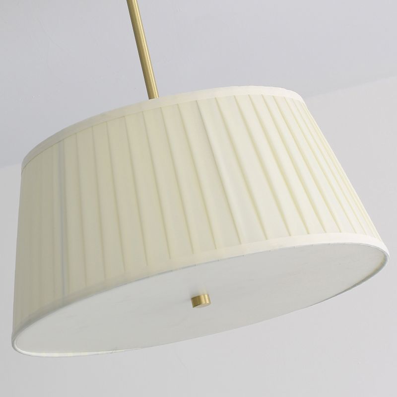 Geplooide Stof Tapered Drum Schaduw Plafond Lamp Minimalistische Eetkamer Semi-flush Licht