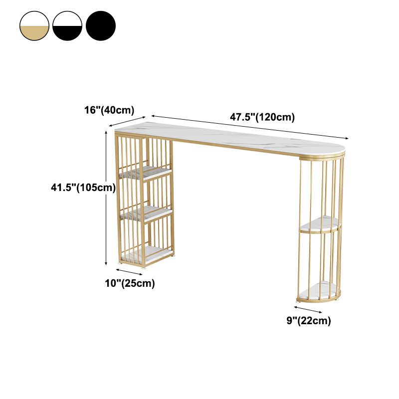 42-inch Height Cocktail Bar Table Nordic Metal Base Bar Height Storage Table