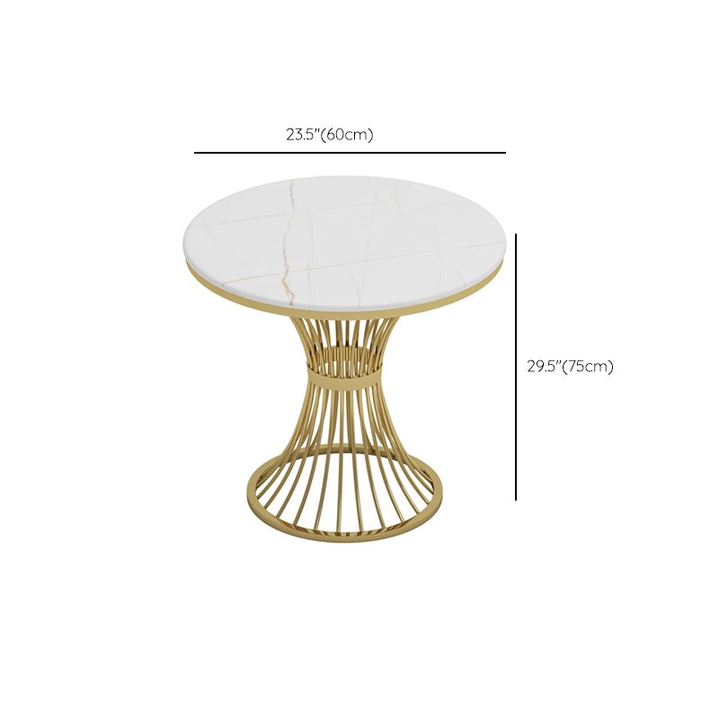 Glam Sintered Stone Dining Set Round 1/2/3/4/5 Pieces Dining Table Set for Home Use