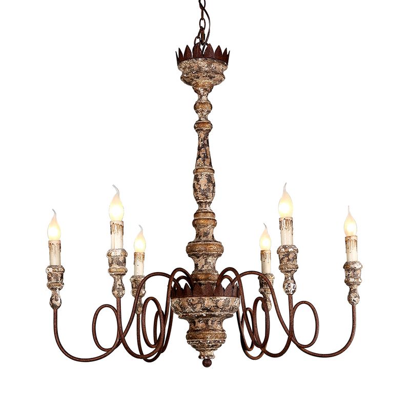 Éclairage pendentif en bois de chandelle