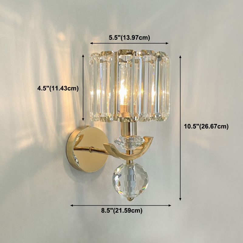 Luce di applique di ferro con paralume a parete postmoderna di cristallo lampada montata