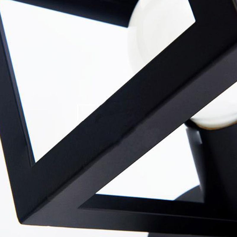 Plafoniera da incasso geometrica nera in stile retrò industriale in ferro battuto per corridoio