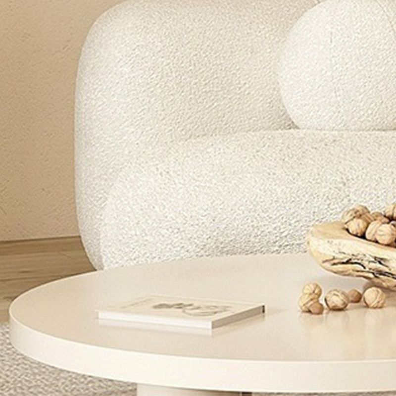 Solid Wood Coffee Table Minimalist Coffee Table with Round Top for Living Room