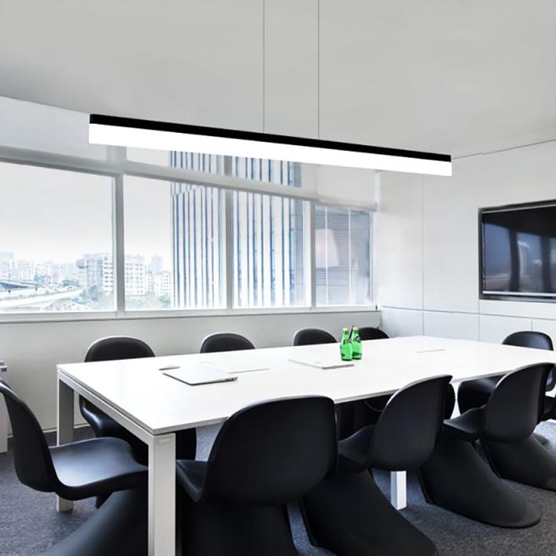 Linear LED Island Lighting Fixture Modern Style Hanging Light for Dining Room