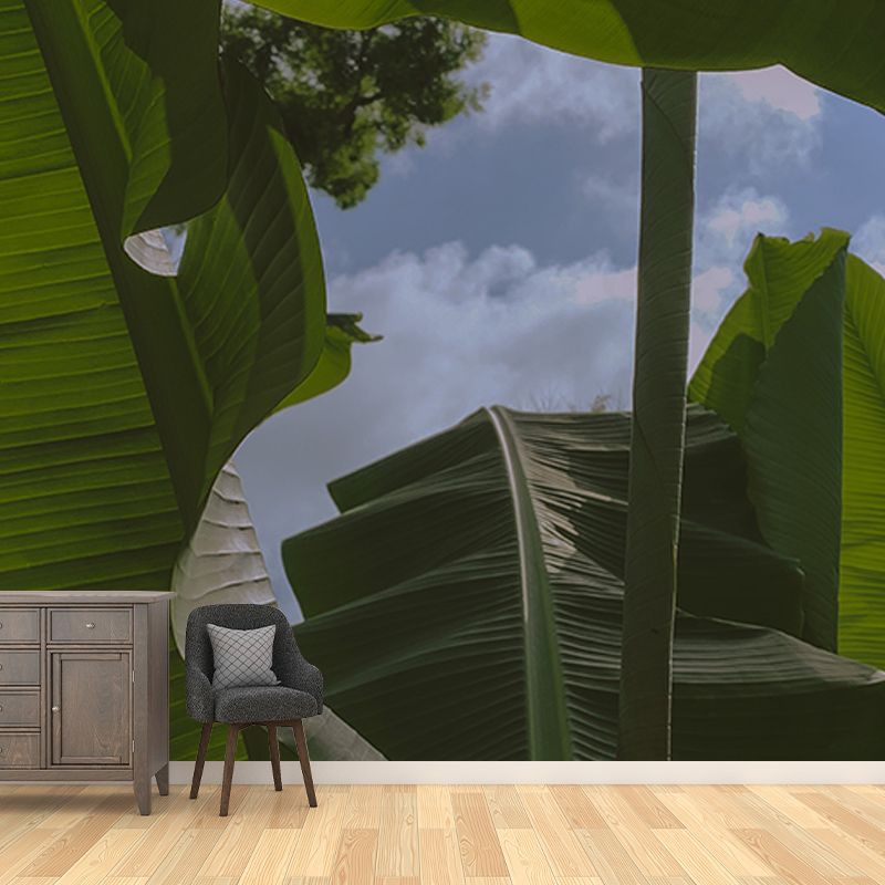 Tropical Plants Mural Wallpaper for Reading Room Modern Wall Covering for Home