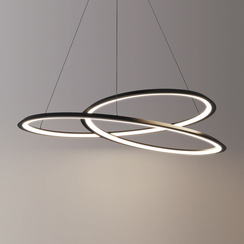 Black Aluminum Hanging Pendant Lights Contemporary Hanging Lamps for Living Room