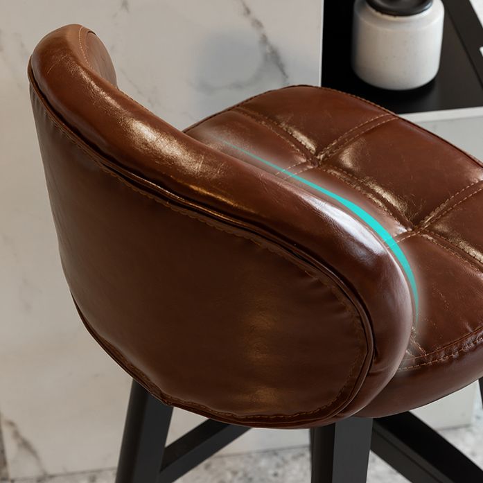 Contemporary Low Back Rubberwood Indoor Bar Stools with Cushion
