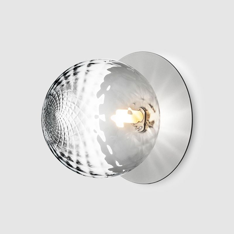 Lámpara de techo de cristal Globe, montaje empotrado de hierro forjado de estilo moderno y conciso para pasillo