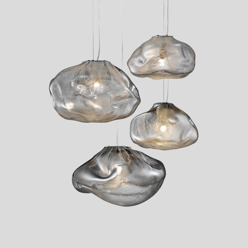Scale a 1 luci a ciondolo illuminazione artistica a forma di nuvola lampada a goccia con tonalità di vetro